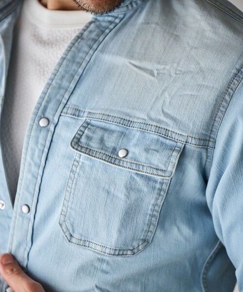 MEN'S BIGI / メンズビギ シャツ・ブラウス | スーパーストレッチデニムスタンドカラーシャツ | 詳細11