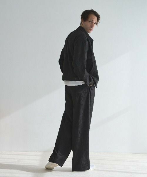 MEN'S BIGI / メンズビギ ブルゾン | 【WEB限定/オーバーサイズ/セットアップ対応】 ランダムプリーツジップブルゾン | 詳細13