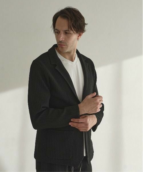 MEN'S BIGI / メンズビギ テーラードジャケット | 【セットアップ対応】14Gリンクス柄編みニットテーラードジャケット | 詳細4