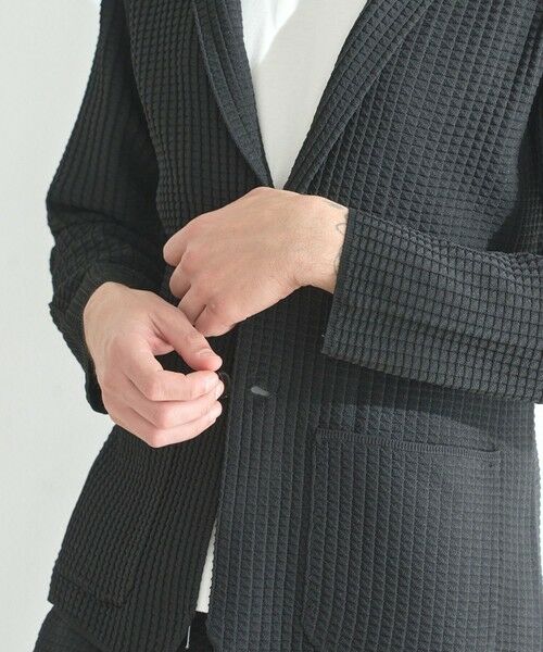 MEN'S BIGI / メンズビギ テーラードジャケット | 【セットアップ対応】14Gリンクス柄編みニットテーラードジャケット | 詳細6