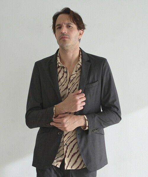 MEN'S BIGI / メンズビギ テーラードジャケット | 【セットアップ対応】ハケメテーラードジャケット（チャコールグレー）