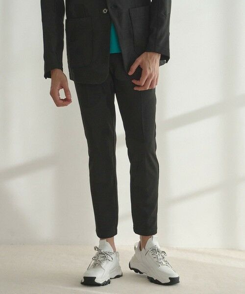 MEN'S BIGI / メンズビギ その他パンツ | 【1PIU1UGUALE3 RELAX/ウノピゥウノウグァーレトレ リラックス/別注/セットアップ対応/ストレッチ素材】カモ柄ニットジャガード イージースラックス（ブラック）