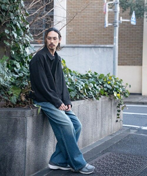 MEN'S BIGI / メンズビギ デニムパンツ | 【WEB限定/12oz デニム】ウエストシャーリング ５ポケット ワイドストレートパンツ | 詳細1