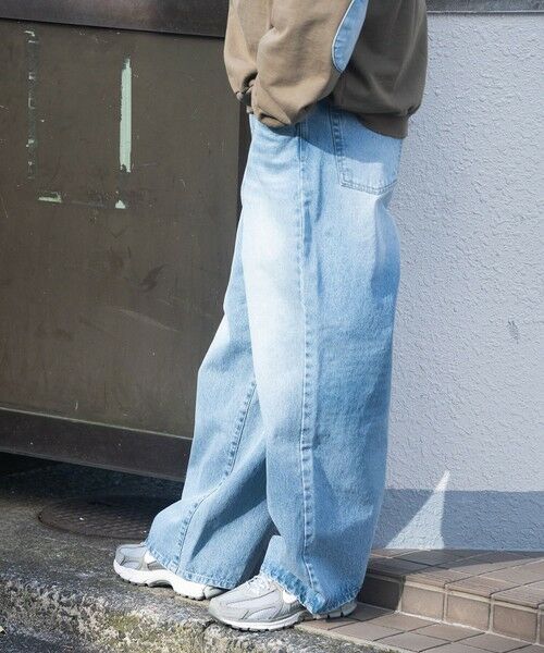 MEN'S BIGI / メンズビギ デニムパンツ | 【WEB限定/12oz デニム】ウエストシャーリング ５ポケット ワイドストレートパンツ | 詳細12