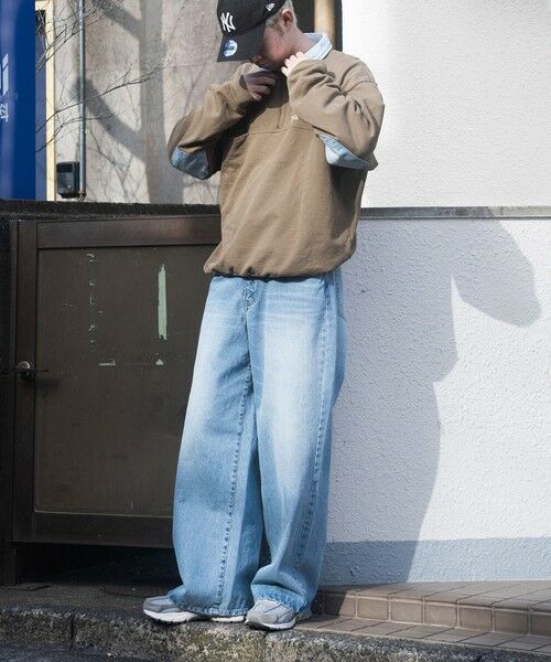 MEN'S BIGI / メンズビギ デニムパンツ | 【WEB限定/12oz デニム】ウエストシャーリング ５ポケット ワイドストレートパンツ | 詳細13