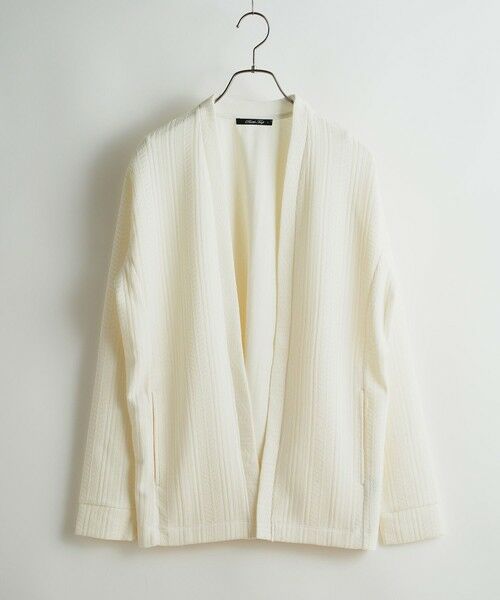 MEN'S BIGI / メンズビギ ニット・セーター | ジャガードボタンレスカーデガン（ホワイト）