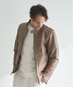 MEN'S BIGI / メンズビギ レザーブルゾン・ジャケット | ラムベジタブルレザーシングルライダース