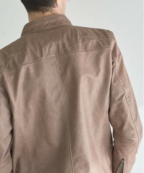 MEN'S BIGI / メンズビギ レザーブルゾン・ジャケット | ラムベジタブルレザーシングルライダース | 詳細11