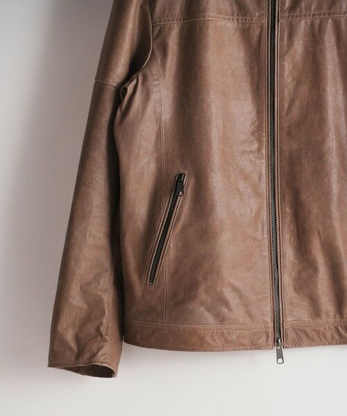 MEN'S BIGI / メンズビギ レザーブルゾン・ジャケット | ラムベジタブルレザーシングルライダース | 詳細2