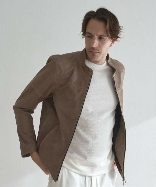 MEN'S BIGI / メンズビギ レザーブルゾン・ジャケット | ラムベジタブルレザーシングルライダース | 詳細7