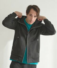 MEN'S BIGI / メンズビギ スウェット | フクレジャガードジオメトリック柄ジップパーカー