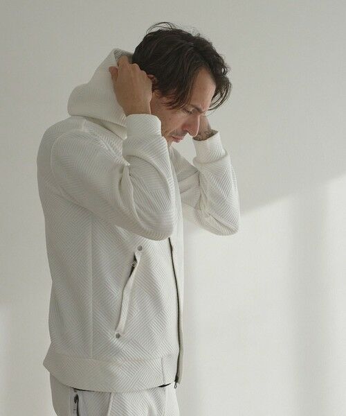 MEN'S BIGI / メンズビギ スウェット | フクレジャガードジオメトリック柄ジップパーカー | 詳細4