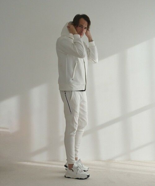 MEN'S BIGI / メンズビギ スウェット | フクレジャガードジオメトリック柄ジップパーカー | 詳細2