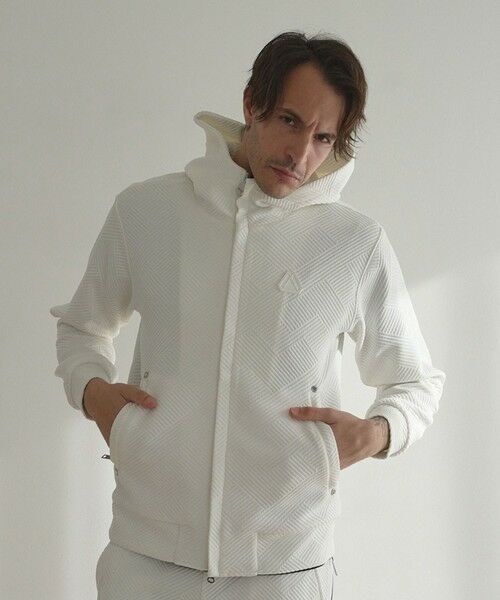 MEN'S BIGI / メンズビギ スウェット | フクレジャガードジオメトリック柄ジップパーカー | 詳細3