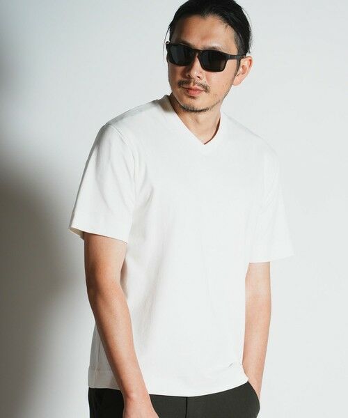 MEN'S BIGI / メンズビギ Tシャツ | シルケットスムースVネックTシャツ | 詳細2