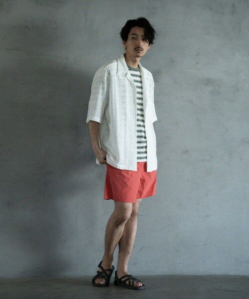 MEN'S BIGI / メンズビギ シャツ・ブラウス | エンブロイダリーシレーオープンカラーシャツ | 詳細1