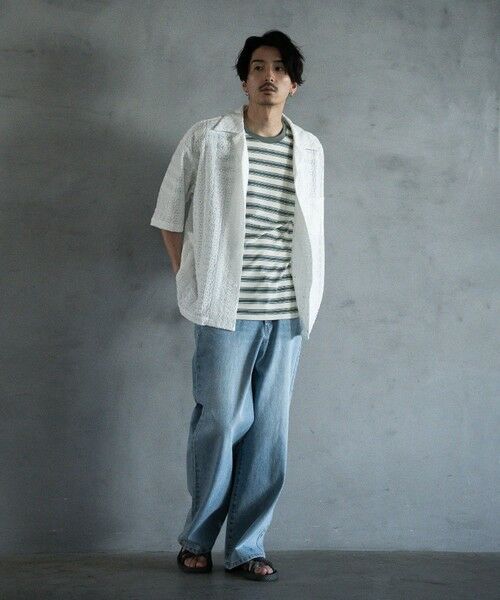 MEN'S BIGI / メンズビギ シャツ・ブラウス | エンブロイダリーシレーオープンカラーシャツ | 詳細8