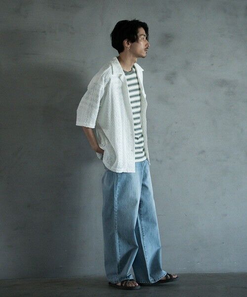 MEN'S BIGI / メンズビギ シャツ・ブラウス | エンブロイダリーシレーオープンカラーシャツ | 詳細9