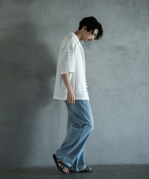 MEN'S BIGI / メンズビギ シャツ・ブラウス | エンブロイダリーシレーオープンカラーシャツ | 詳細10