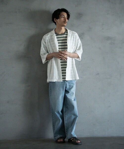 MEN'S BIGI / メンズビギ シャツ・ブラウス | エンブロイダリーシレーオープンカラーシャツ | 詳細2