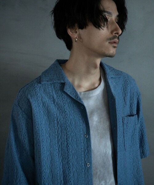 MEN'S BIGI / メンズビギ シャツ・ブラウス | エンブロイダリーシレーオープンカラーシャツ | 詳細21