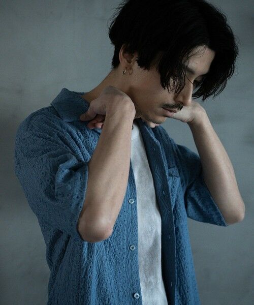 MEN'S BIGI / メンズビギ シャツ・ブラウス | エンブロイダリーシレーオープンカラーシャツ | 詳細22