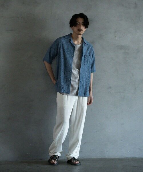 MEN'S BIGI / メンズビギ シャツ・ブラウス | エンブロイダリーシレーオープンカラーシャツ | 詳細17