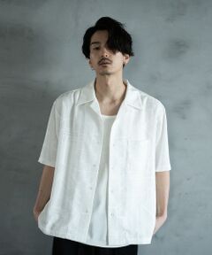 MEN'S BIGI / メンズビギ シャツ・ブラウス | 幾何学柄プリント楊柳オープンカラーシャツ