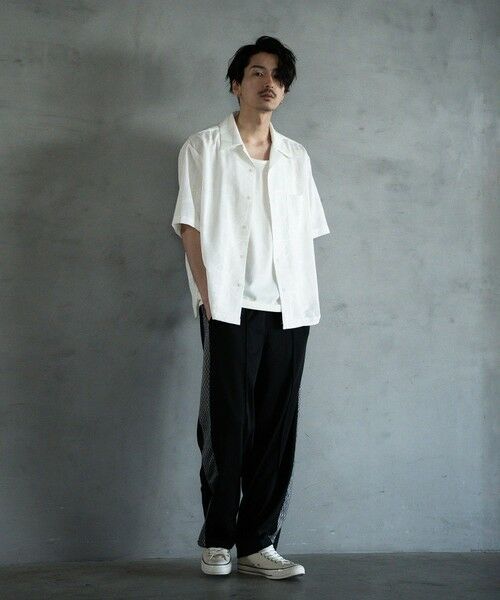 MEN'S BIGI / メンズビギ シャツ・ブラウス | 幾何学柄プリント楊柳オープンカラーシャツ | 詳細1