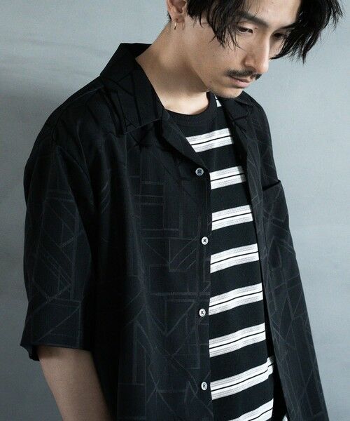 MEN'S BIGI / メンズビギ シャツ・ブラウス | 幾何学柄プリント楊柳オープンカラーシャツ | 詳細10