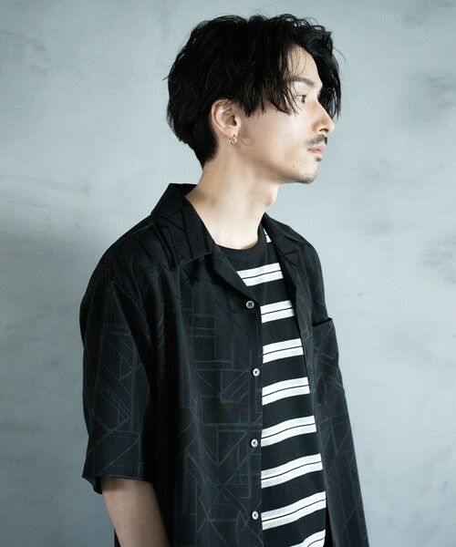 MEN'S BIGI / メンズビギ シャツ・ブラウス | 幾何学柄プリント楊柳オープンカラーシャツ | 詳細11