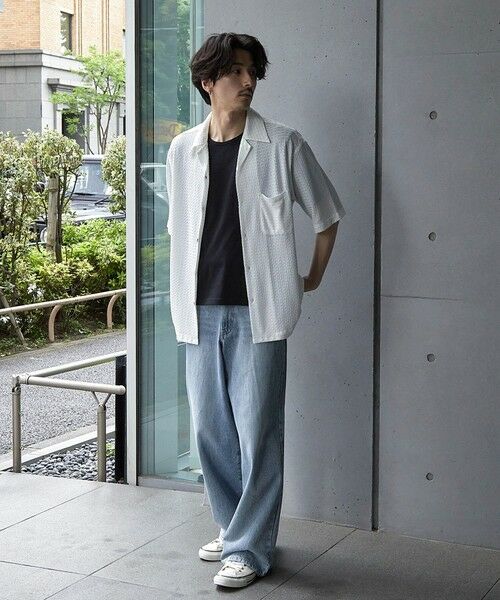 MEN'S BIGI / メンズビギ シャツ・ブラウス | ドビージャガードジャージーオープンカラーシャツ | 詳細1