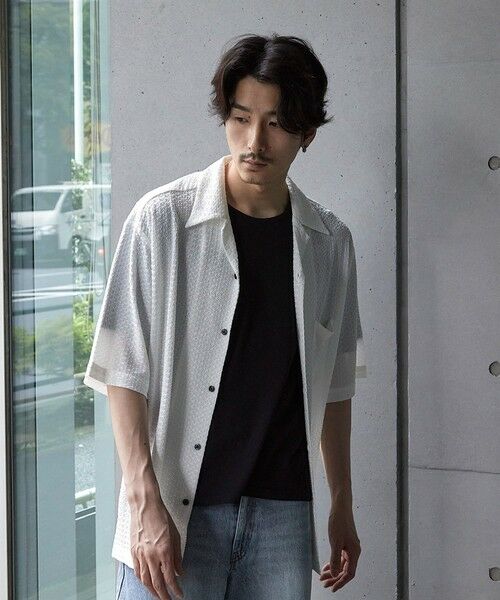 MEN'S BIGI / メンズビギ シャツ・ブラウス | ドビージャガードジャージーオープンカラーシャツ | 詳細6