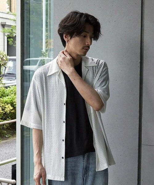 MEN'S BIGI / メンズビギ シャツ・ブラウス | ドビージャガードジャージーオープンカラーシャツ | 詳細9