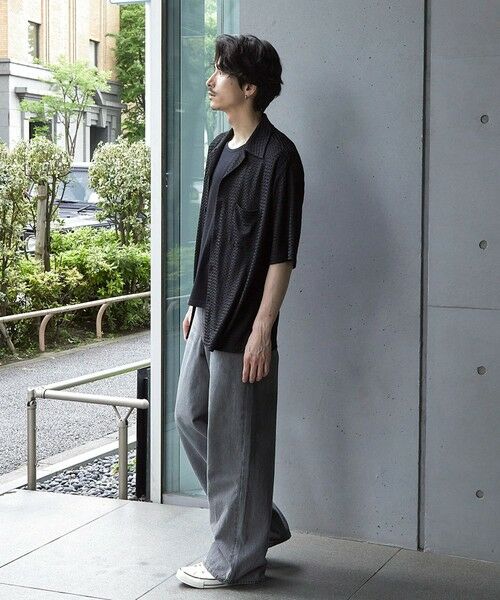 MEN'S BIGI / メンズビギ シャツ・ブラウス | ドビージャガードジャージーオープンカラーシャツ | 詳細15