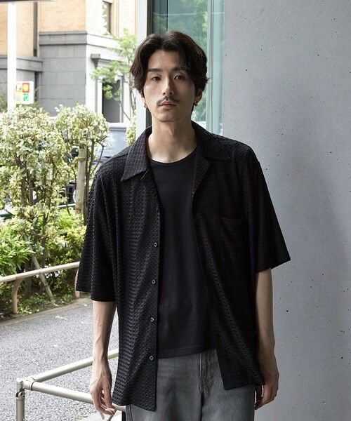 MEN'S BIGI / メンズビギ シャツ・ブラウス | ドビージャガードジャージーオープンカラーシャツ | 詳細19