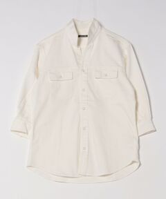 MEN'S BIGI / メンズビギ シャツ・ブラウス | スタンドカラー BDUミリタリー デニム シャツ　3/4スリーブVer.
