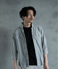 MEN'S BIGI / メンズビギ シャツ・ブラウス | スタンドカラー BDUミリタリーシャツ　3/4スリーブVer.