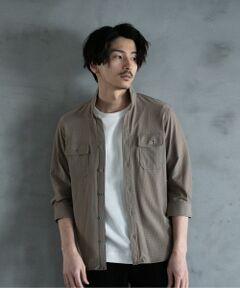 MEN'S BIGI / メンズビギ シャツ・ブラウス | スタンドカラー BDUミリタリーシャツ　3/4スリーブVer.