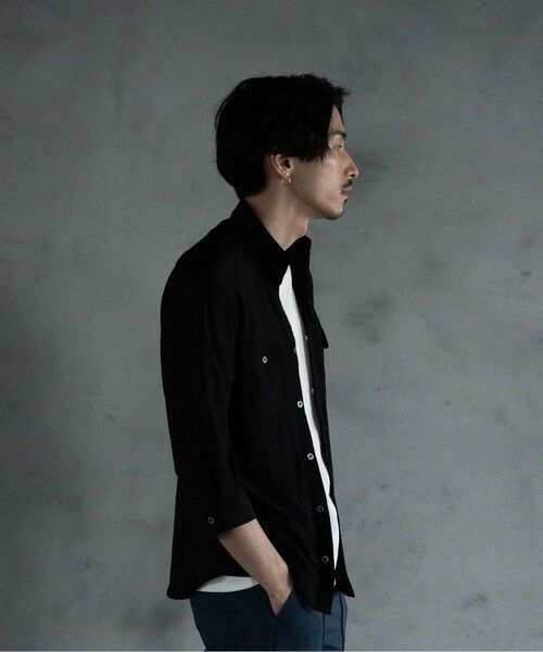 MEN'S BIGI / メンズビギ シャツ・ブラウス | スタンドカラー BDUミリタリーシャツ　3/4スリーブVer. | 詳細5