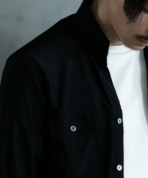 MEN'S BIGI / メンズビギ シャツ・ブラウス | スタンドカラー BDUミリタリーシャツ　3/4スリーブVer. | 詳細7