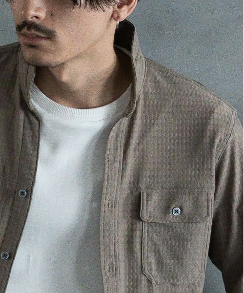 MEN'S BIGI / メンズビギ シャツ・ブラウス | スタンドカラー BDUミリタリーシャツ　3/4スリーブVer. | 詳細11