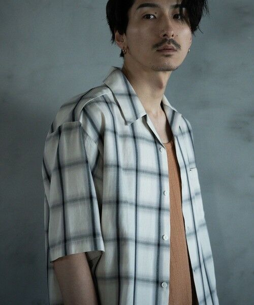 MEN'S BIGI / メンズビギ シャツ・ブラウス | オープンカラーオンブレーチェックシャツ | 詳細6