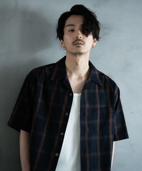 MEN'S BIGI / メンズビギ シャツ・ブラウス | オープンカラーオンブレーチェックシャツ | 詳細12