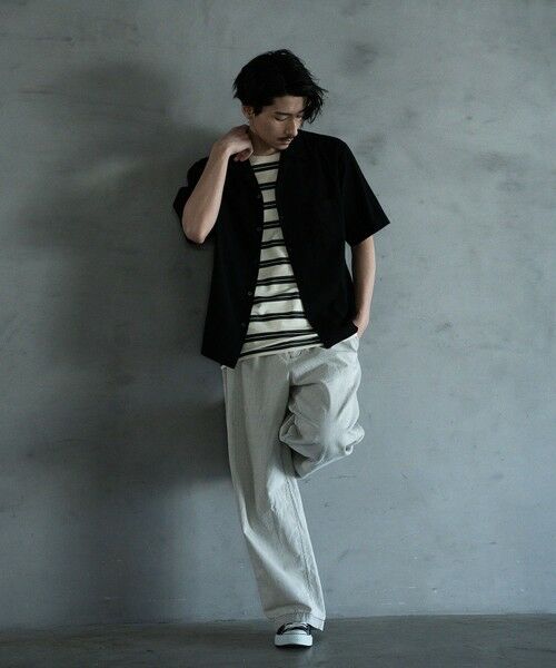 MEN'S BIGI / メンズビギ シャツ・ブラウス | 麻レーヨンオープンカラーショートスリーブシャツ | 詳細3