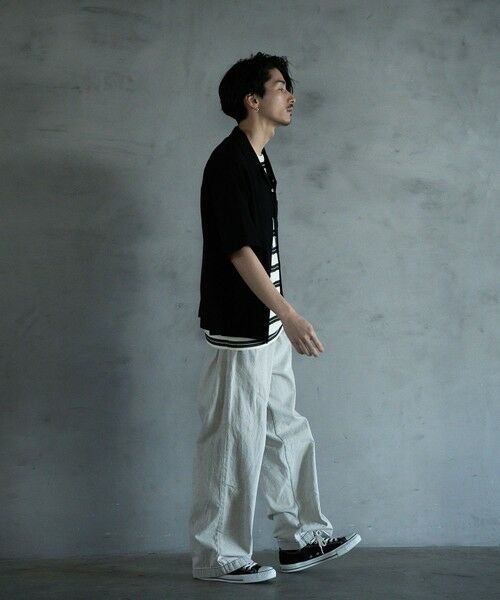 MEN'S BIGI / メンズビギ シャツ・ブラウス | 麻レーヨンオープンカラーショートスリーブシャツ | 詳細4