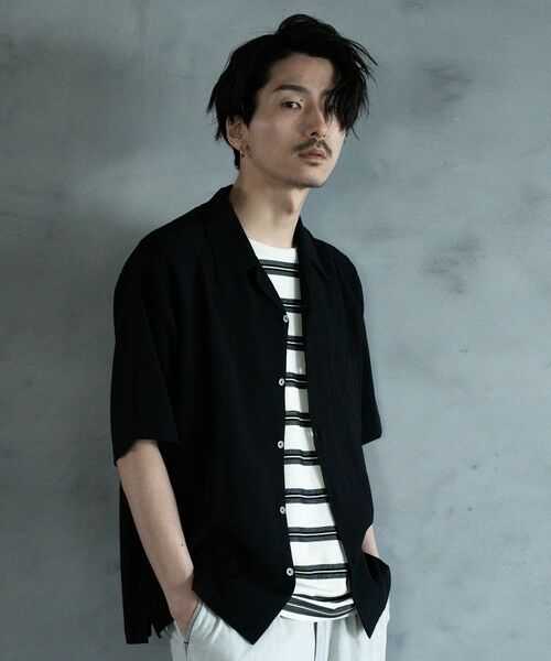 MEN'S BIGI / メンズビギ シャツ・ブラウス | 麻レーヨンオープンカラーショートスリーブシャツ | 詳細6