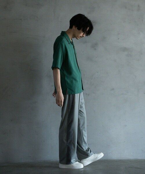 MEN'S BIGI / メンズビギ シャツ・ブラウス | 麻レーヨンオープンカラーショートスリーブシャツ | 詳細10