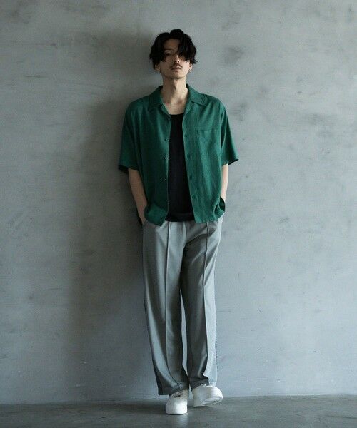 MEN'S BIGI / メンズビギ シャツ・ブラウス | 麻レーヨンオープンカラーショートスリーブシャツ | 詳細13