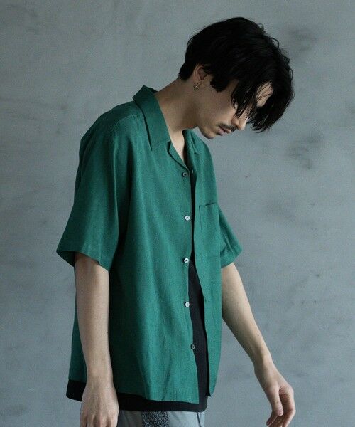 MEN'S BIGI / メンズビギ シャツ・ブラウス | 麻レーヨンオープンカラーショートスリーブシャツ | 詳細15